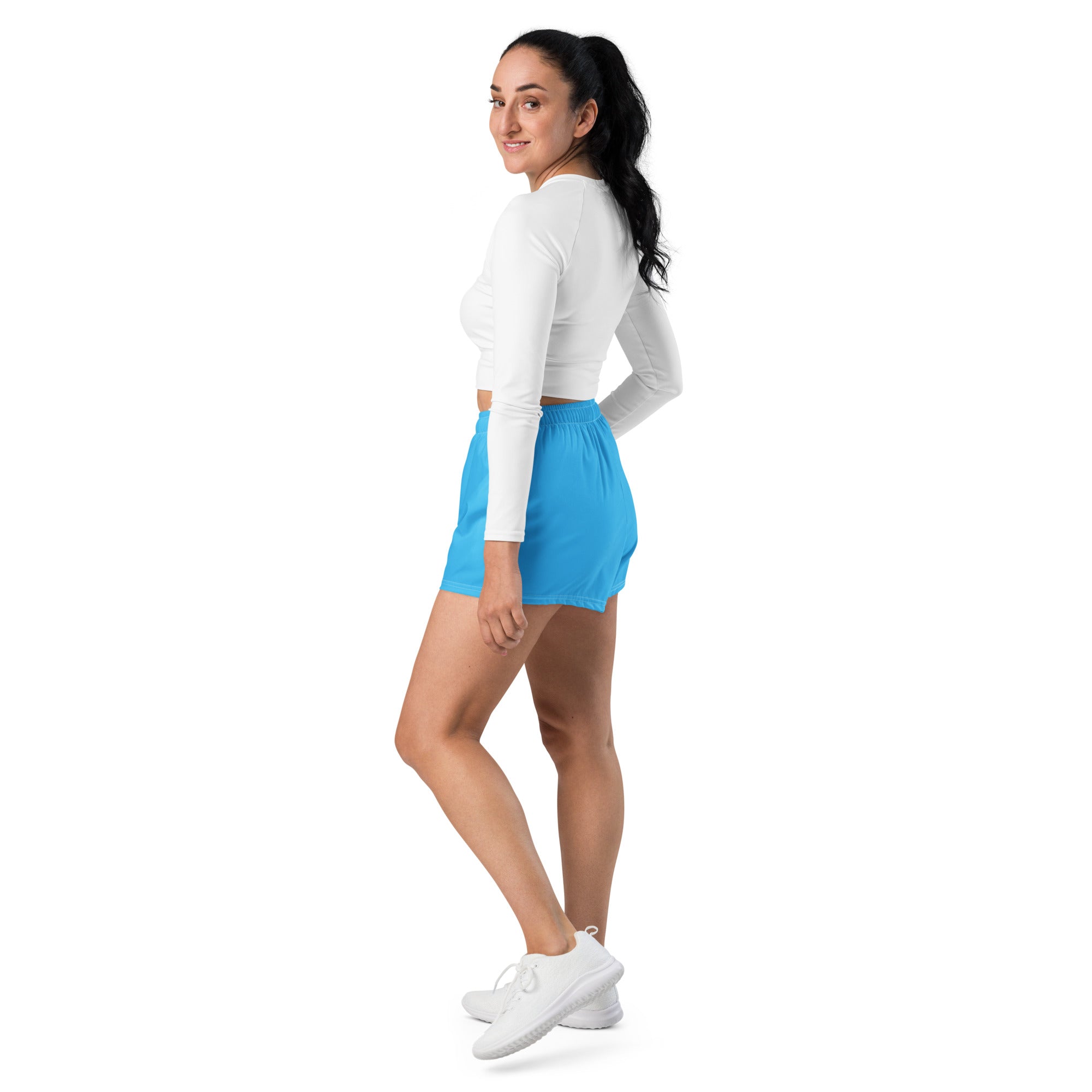 Recycled Athletic Shorts in Sky Blue